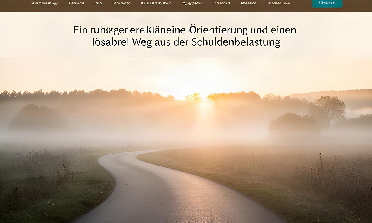 Ruhiger Weg durch morgendlichen Nebel mit warmem Licht am Horizont als Sinnbild für finanzielle Klarheit