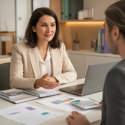 Shkurta Oum bei der Finanzplanung für ein kleines Unternehmen